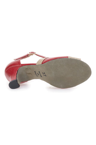 Scarpe da Ballo Rosse e Platino con Cinturino e Dettagli Scintillanti THE FIRST DANCE 5129