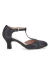 Scarpe da ballo nere con cinturino a T e suola in vera pelle The First Dance 6554