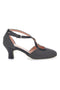 Scarpe da ballo nere con cinturino e suola in vera pelle The First Dance 6555