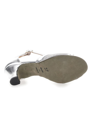 Scarpe da ballo argento con glitter e cinturino The First Dance 6558