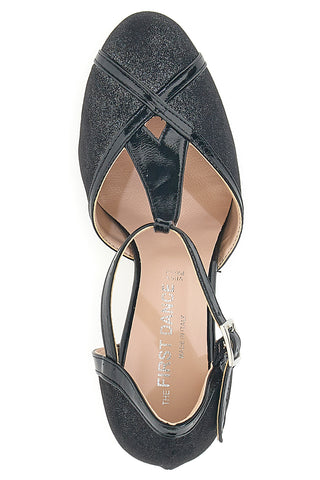 Scarpe da ballo nere con cinturino a T e tacco svasato The First Dance 6325