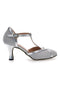 Scarpe argento con cinturino e suola in pelle The First Dance 6325