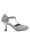 Scarpe argento con cinturino e suola in pelle The First Dance 6325