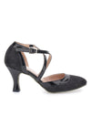 Scarpe da ballo nere con cinturini incrociati e suola in vera pelle The First Dance 6331