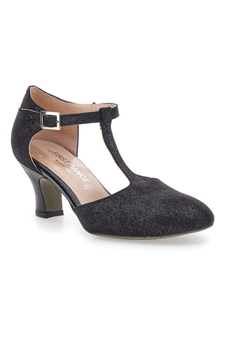 Scarpe da ballo nere con cinturino e tacco medio The First Dance 6334