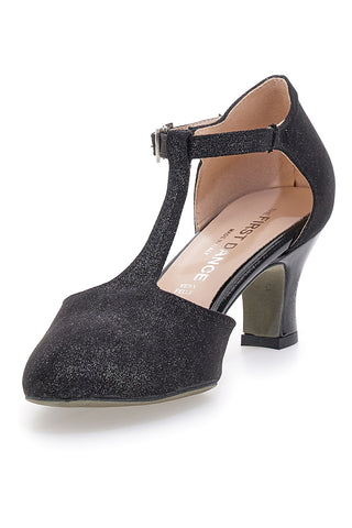 Scarpe da ballo nere con cinturino e tacco medio The First Dance 6334