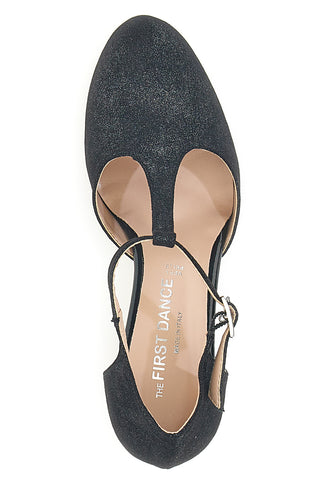 Scarpe da ballo nere con cinturino e tacco medio The First Dance 6334