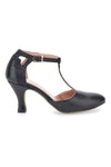 The First Dance 6335 Schwarze T-Riemen-Pumps