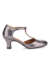 Mon dieu 112 Gunmetal T-Riemen Tanzschuhe mit Ledersohle