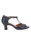 Mon Dieu 117 Schwarze Tanzschuhe mit offener Spitze und T-Riemen und Ledersohle