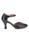 Mon dieu 111 schwarze Tanzschuhe mit Riemchen und Ledersohle