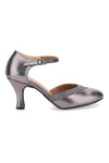 Mon Dieu 111 Gunmetal Farbe Tanzschuhe mit Riemen und Ledersohle