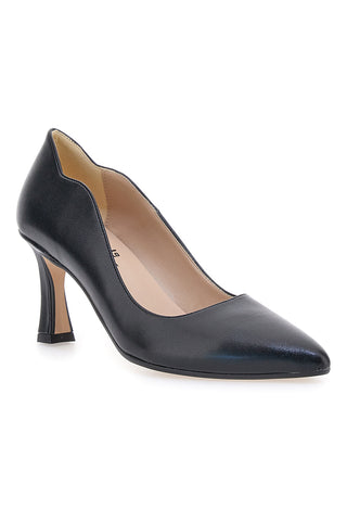 Pittarello Vera 8453 schwarze Pumps mit Spool-Absatz und spitzer Zehenpartie