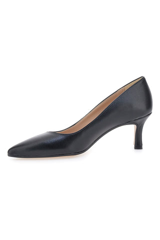 Pittarello Vera 6043 schwarze Pumps mit niedrigem Absatz und spitzer Spitze