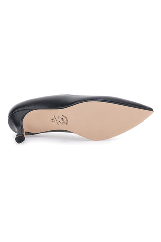 Pittarello Vera 6043 schwarze Pumps mit niedrigem Absatz und spitzer Spitze
