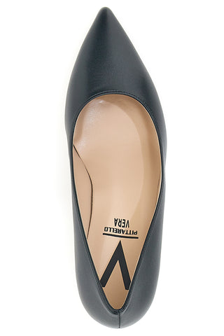 Pittarello Vera 6043 schwarze Pumps mit niedrigem Absatz und spitzer Spitze