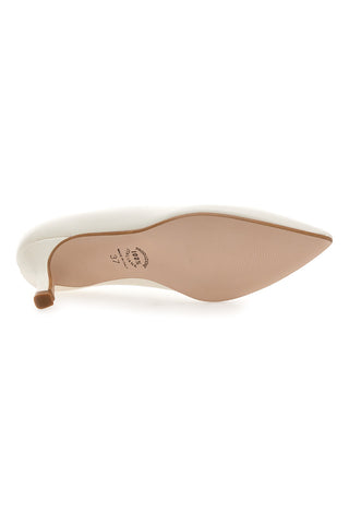 Décolleté color panna con tacco basso e punta affusolata Pittarello vera 6043