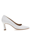 Pittarello Vera 7053 weiße Pumps mit Spool-Absatz