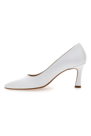 Pittarello Vera 7053 weiße Pumps mit Spool-Absatz