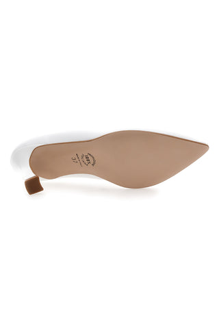 Pittarello Vera 7053 weiße Pumps mit Spool-Absatz