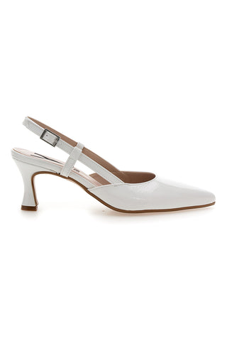 Weiße Slingback-Pumps Made in Italy Pittarello 4394