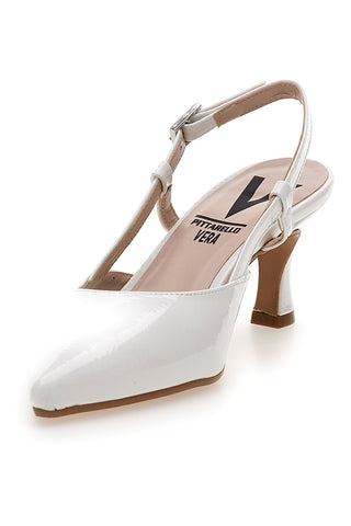 Weiße Slingback-Pumps Made in Italy Pittarello 4394