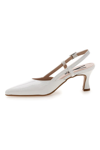 Weiße Slingback-Pumps Made in Italy Pittarello 4394