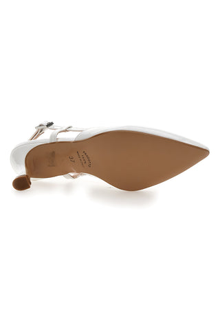 Weiße Slingback-Pumps Made in Italy Pittarello 4394