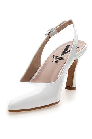 Weiße Slingback-Pumps Made in Italy Pittarello 4371