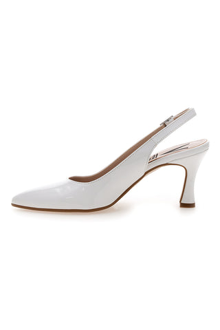 Weiße Slingback-Pumps Made in Italy Pittarello 4371