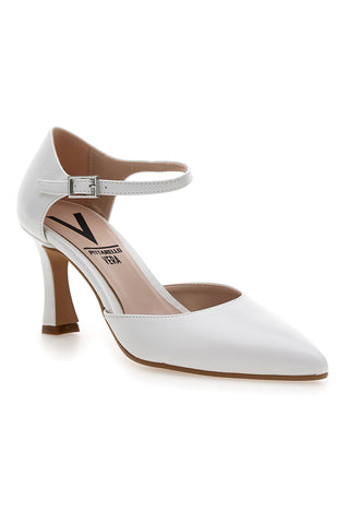 Weiße Pumps mit Fesselriemchen Made in Italy Pittarello 4373