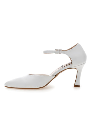 Weiße Pumps mit Fesselriemchen Made in Italy Pittarello 4373