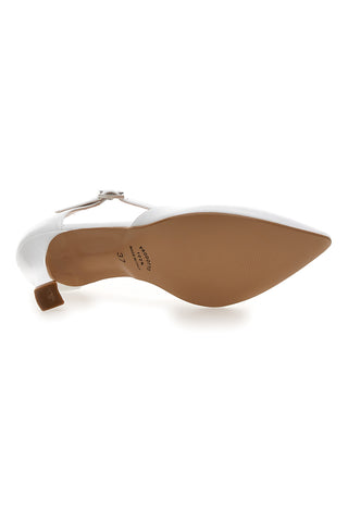 Weiße Pumps mit Fesselriemchen Made in Italy Pittarello 4373