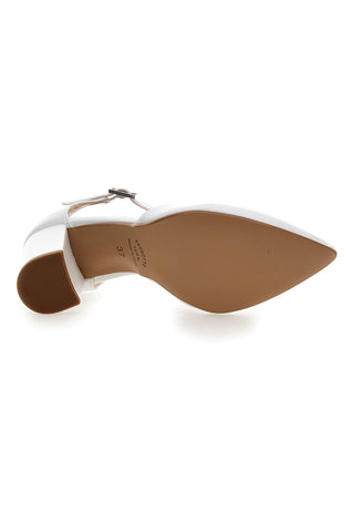 Weiße Pumps mit Knöchelriemen Made in Italy Pittarello vera 4615