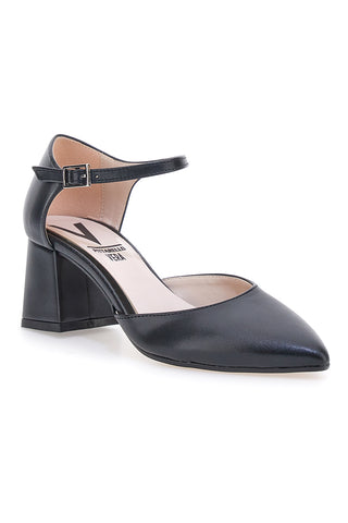 Schwarze Pumps mit Knöchelriemen Made in Italy Pittarello vera 4781