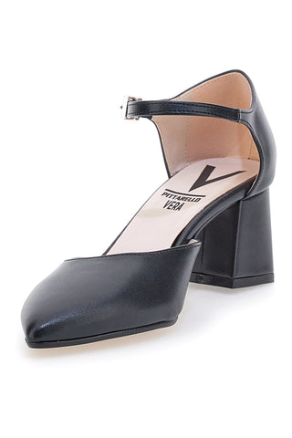 Schwarze Pumps mit Knöchelriemen Made in Italy Pittarello vera 4781