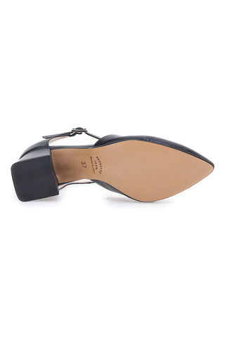 Schwarze Pumps mit Knöchelriemen Made in Italy Pittarello vera 4781