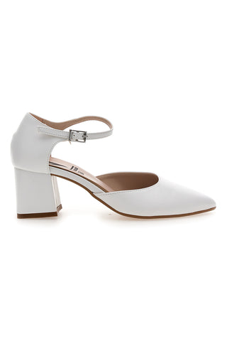 Weiße Pumps mit Fesselriemchen Made in Italy Pittarello Vera 4781