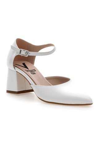 Weiße Pumps mit Fesselriemchen Made in Italy Pittarello Vera 4781