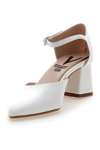 Weiße Pumps mit Fesselriemchen Made in Italy Pittarello Vera 4781