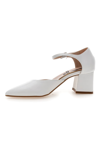 Weiße Pumps mit Fesselriemchen Made in Italy Pittarello Vera 4781