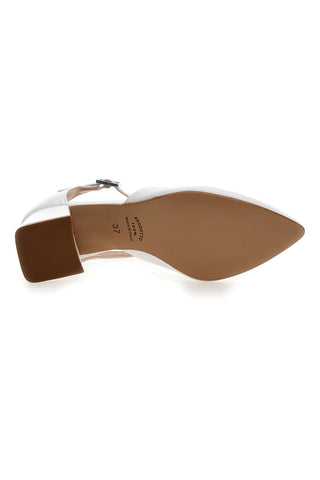 Weiße Pumps mit Fesselriemchen Made in Italy Pittarello Vera 4781