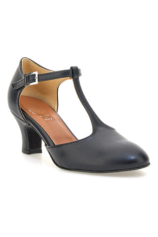 Schwarze Tanzschuhe mit T-Riemen und mittlerem Absatz Mon Dieu Musique 212