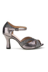 Silberne Tanzschuhe mit Riemen und Glitzer Der erste Tanz 6129