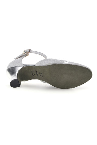 Scarpe da ballo argento con tacco The first dance 7554