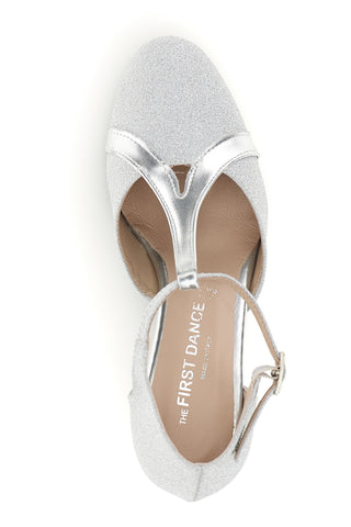 Scarpe da ballo argento con tacco The first dance 7554