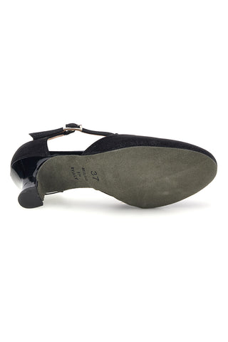 Schwarze Tanzschuhe mit Metallic-Effekt und T-Riemen „The First Dance“ 7334