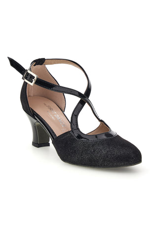 Scarpe da ballo nere con tacco The first dance 7555