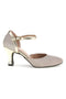 Platin-Glitzer-Tanzschuhe mit Riemchen und Ledersohle „The First Dance 7300“