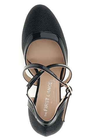 Scarpe da ballo nere glitter con suola in pelle The first dance 7331